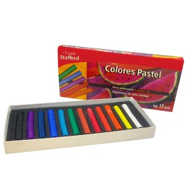 GISES STAFFORD COLOR PASTEL SURTIDO PUNTA GRUESA CAJA CON 12 PEZAS