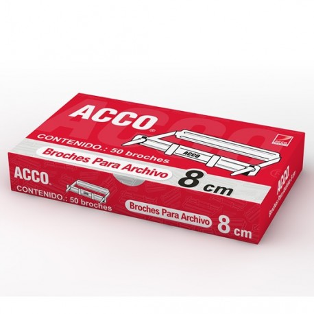BROCHE DE 8 CM METALICO ACCO P1580 1 CAJA CON 50 PIEZAS