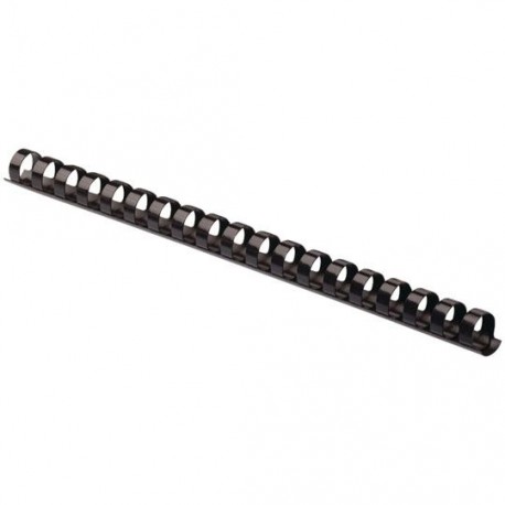 GUSANO DE PLASTICO FELLOWES DE 1/2 PULGADA PASO 90 HOJAS HASTA 90 HOJAS COLOR NEGRO 1 PAQUETE CON 25 PIEZAS