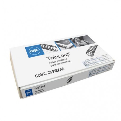 GUSANO DE ARILLO METALICO GBC DE 5/16 PULGADA PASO 3:1 HASTA 36 A 45 HOJAS COLOR NEGRO 1 PAQUETE CON 20 PIEZAS