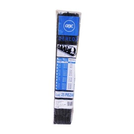 GUSANO DE PLASTICO GBC DE 7/16 PULGADA PASO 38 AROS HASTA 51 A 65 HOJAS COLOR NEGRO 1 PAQUETE CON 25 PIEZAS