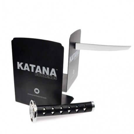 SUJETA LIBROS EN FORMA DE KATANA JUST MUSTARD DE METAL COLOR NEGRO