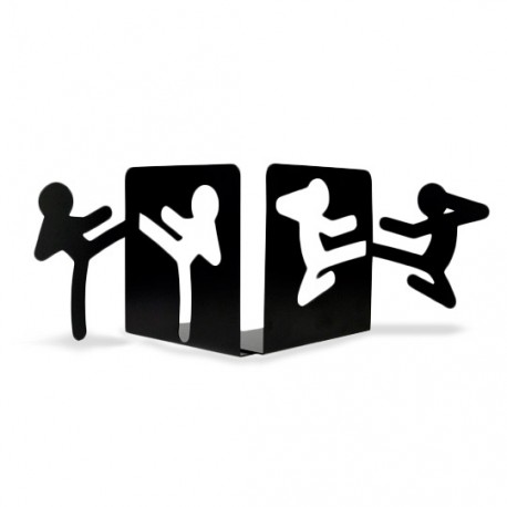 SUJETA LIBROS EN FORMA DE KARATEKA JUST MUSTARD DE METAL COLOR NEGRO