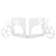 SUJETA LIBROS EN FORMA DE BICICLETA JUST MUSTARD DE METAL COLOR BLANCO
