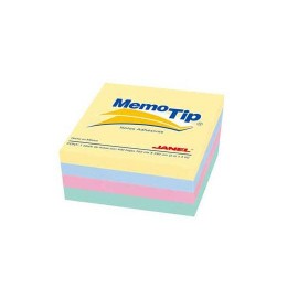 NOTA ADHESIVA REMOVIBLE JANEL MEMOTIP COLORES PASTEL FORMA CUADRADA 400 HOJAS