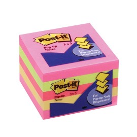 NOTA ADHESIVA REMOVIBLE POST IT 33015AL COLORES NEON FORMA CUADRADA 450 HOJAS