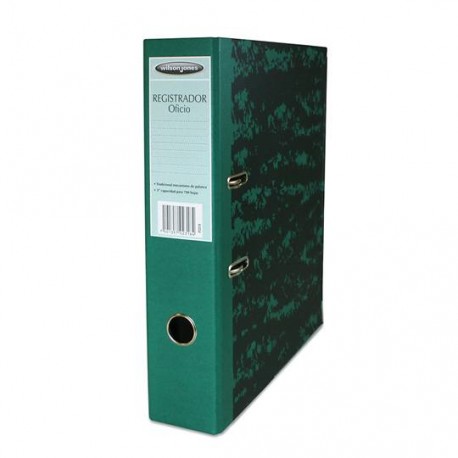 REGISTRADOR DE CARTON MARMOLEADO CLASICO ARILLO EN O DE 1 PULGADA COLOR VERDE WILSON JONES ACCO 1 PIEZA