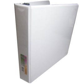 CARPETA DE VINIL PANORAMICA ARILLO EN D DE 1.5 PULGADAS COLOR BLANCA KINERA 9611BL 1 PIEZA