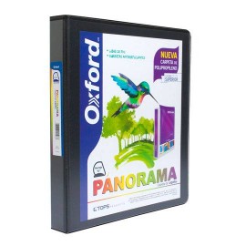 CARPETA DE VINIL PANORAMICA ARILLO EN D DE 1 PULGADA COLOR NEGRA OXFORD PANORAMA 1 PIEZA