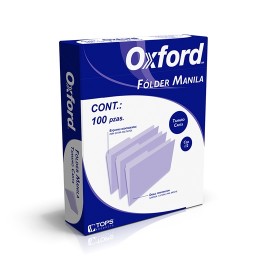 FOLDER DE PAPEL TAMAÑO CARTA TOPS PRODUCTS OXFORD M757CRE TIPO 1/2 CEJA COLOR CREMA 1 PQ C/100 PZS