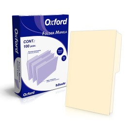 FOLDER DE PAPEL TAMAÑO OFICIO TOPS PRODUCTS OXFORD M758CRE TIPO 1/2 CEJA COLOR CREMA 1 PQ C/100 PZS