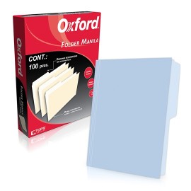 FOLDER DE PAPEL TAMAÑO CARTA TOPS PRODUCTS PENDAFLEX M750BLU TIPO 1/2 CEJA COLOR AZUL 1 PQ C/100 PZS