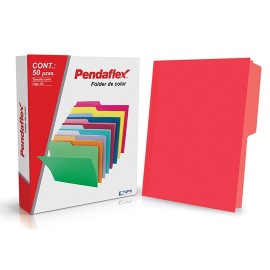 FOLDER DE PAPEL TAMAÑO CARTA TOPS PRODUCTS PENDAFLEX 05012RJ TIPO 1/2 CEJA COLOR ROJO 1 PQ C/50 PZS