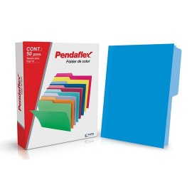 FOLDER DE PAPEL TAMAÑO CARTA TOPS PRODUCTS PENDAFLEX 05012AZ TIPO 1/2 CEJA COLOR AZUL 1 PQ C/50 PZS