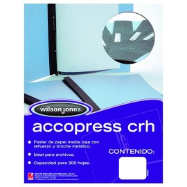 FOLDER DE PAPEL TAMAÑO OFICIO ACCO ACCOPRESS P1195 TIPO CARPETA COLOR AZUL CLARO 1 PQ C/10 PZS