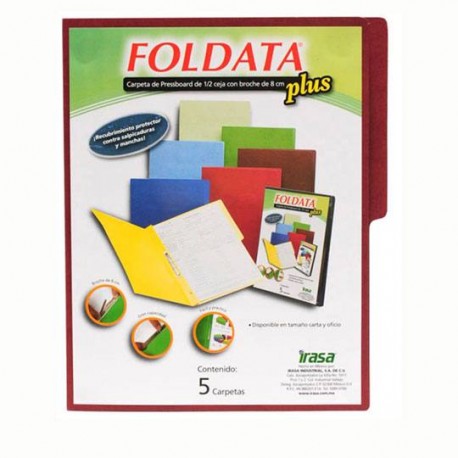 FOLDER DE PAPEL TAMAÑO CARTA IRASA FOLDATA TIPO CARPETA COLOR CAOBA 1 PIEZA