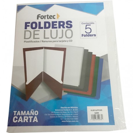 Folder laminado cta color blanco c/5