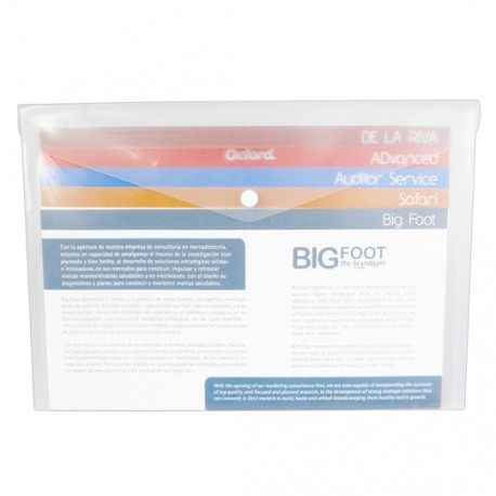 SOBRE BOLSA OXFORD F454B DE POLIPROPILENO COLOR BLANCO OFICIO CON BROCHE 1 PIEZA