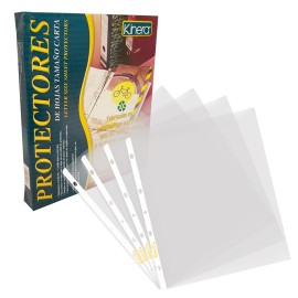 PROTECTOR DE HOJAS KINERA TAMAÑO CARTA TRASLUCIDO 1 PAQUETE CON 100 PZAS