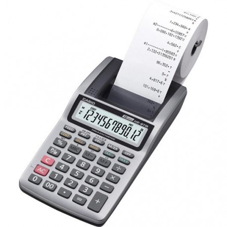 SUMADORA CASIO HR8 DE 12 DIGITOS ROLLO ESTANDAR 57 X 60 MM NEGRO