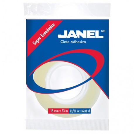 CINTA ADHESIVA CORTE FACIL JANEL 255 TRANSPARENTE DE 18 MM X 33 M 1 PZA