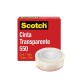 CINTA ADHESIVA CORTE FACIL SCOTCH 550 TRANSPARENTE DE 12 MM X 33 M 1 PZA