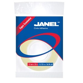 CINTA ADHESIVA CORTE FACIL JANEL 255 TRANSPARENTE DE 12 MM X 3 3M 1 PZA