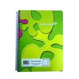 CUADERNO FORMA FRANCESA CUADRO CHICO ESTRELLA DE 100 HOJAS PASTA CARTONCILLO TIPO ESPIRAL 1 PIEZA