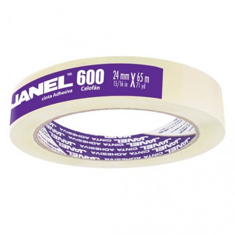 CINTA ADHESIVA CORTE FACIL JANEL 600 TRANSPARENTE DE 24 MM X 65 M 1 PZA
