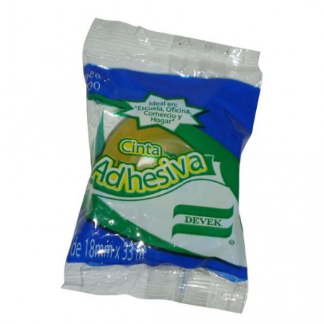 CINTA ADHESIVA CORTE FACIL DEVEK 700 TRANSPARENTE DE 18 MM X 33 M 1 PZA