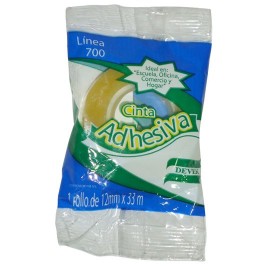 CINTA ADHESIVA CORTE FACIL DEVEK 700 TRANSPARENTE DE 12 MM X 33 M 1 PZA