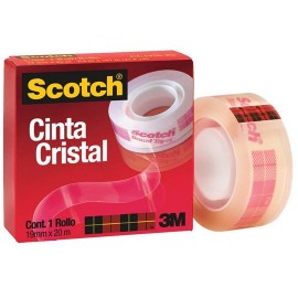 CINTA ADHESIVA CORTE FACIL SCOTCH CC1920 CRISTAL DE 19 MM X 20 M 1 PZA