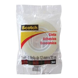 CINTA ADHESIVA DE POLIPROPILENO SCOTCH BOPP TRANSPARENTE DE 12 MM X 33 M 1 PZA
