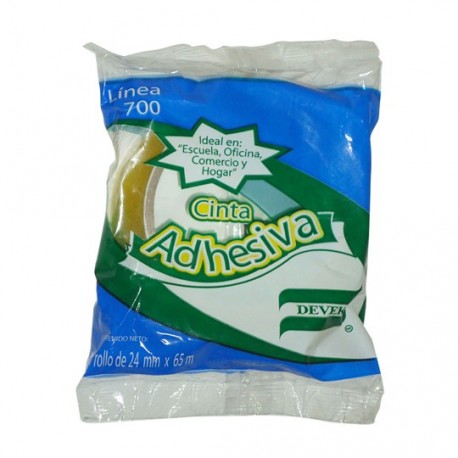 CINTA ADHESIVA CORTE FACIL DEVEK 700 TRANSPARENTE DE 24 MM X 65 M 1 PZA