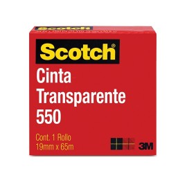 CINTA ADHESIVA CORTE FACIL SCOTCH 550 TRANSPARENTE DE 19 MM X 65 M 1 PZA