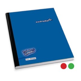 CUADERNO PROFESIONAL CUADRO GRANDE ESTRELLA DE 100 HOJAS PASTA DURA TIPO COSIDO 1 PIEZA
