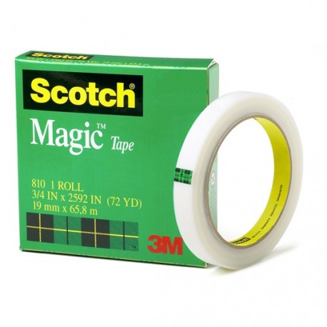 CINTA ADHESIVA MAGICA SCOTCH 810 DE 18 MM X 65 M 1 PZA