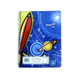 CUADERNO FORMA FRANCESA CUADRO GRANDE ESTRELLA DE 100 HOJAS PASTA CARTONCILLO TIPO ESPIRAL 1 PIEZA