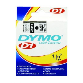 CINTA PARA ROTULADOR DYMO LETRATAG COLOR NEGRO SOBRE COLOR BLANCO TAMAÑO 12MM X 7M