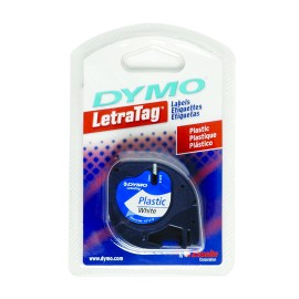 CINTA PARA ROTULADOR DYMO LETRATAG COLOR PERLA SOBRE COLOR BLANCO TAMAÑO 12MM X 4M