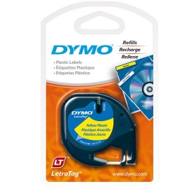 CINTA PARA ROTULADOR DYMO LETRATAG COLOR NEGRO SOBRE COLOR AMARILLO TAMAÑO 12MM X 4M