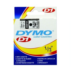 CINTA PARA ROTULADOR DYMO LETRATAG COLOR NEGRO SOBRE COLOR TRANSPARENTE TAMAÑO 12MM X 7M