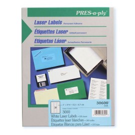 ETIQUETAS LASER BLANCAS AVERY 30600 DE 2.5X6.7 CM 1 PAQUETE