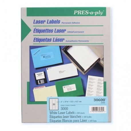 ETIQUETAS LASER BLANCAS AVERY 30600 DE 2.5X6.7 CM 1 PAQUETE