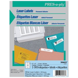 ETIQUETAS LASER BLANCAS AVERY 30603 DE 5.1X10.2 CM 1 PAQUETE