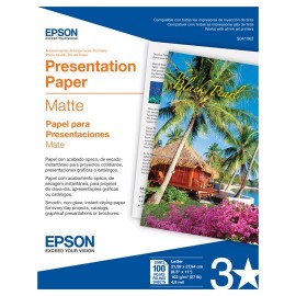 PAPEL FOTOGRAFICO EPSON MATTE S041062 TAMAÑO CARTA 8.5 X 11 PULGADAS 100 HOJAS