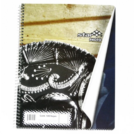 CUADERNO PROFESIONAL CUADRO CHICO ESTRELLA DE 100 HOJAS PASTA DURA TIPO METALICO 1 PIEZA