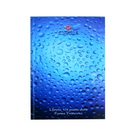 CUADERNO FORMA FRANCESA CUADRO CHICO ESTRELLA DE 96 HOJAS PASTA DURA TIPO COSIDO 1 PIEZA