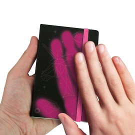 CUADERNO MINI BOOK BLANCO JUST MUSTARD DE 100 HOJAS SUAVE QUE CAMBIA DE COLOR CON EL TACTO A COLOR MAGENTA