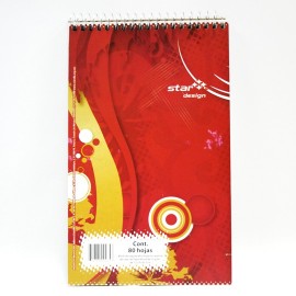 CUADERNO TAQUIGRAFIA LARGO RAYA ESTRELLA DE 80 HOJAS PASTA DURA TIPO METALICO 1 PIEZA